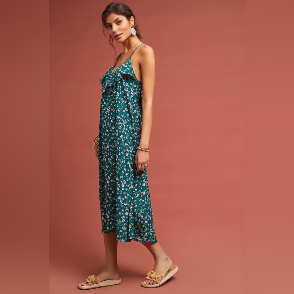 Anthropologie XIX Palms Sonoma Floral Midi Dress